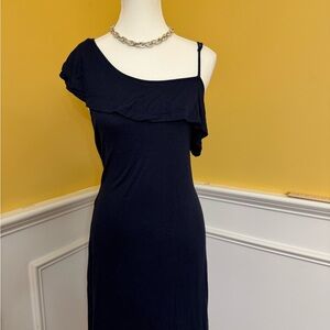Elegant Navy One-Shoulder Dress